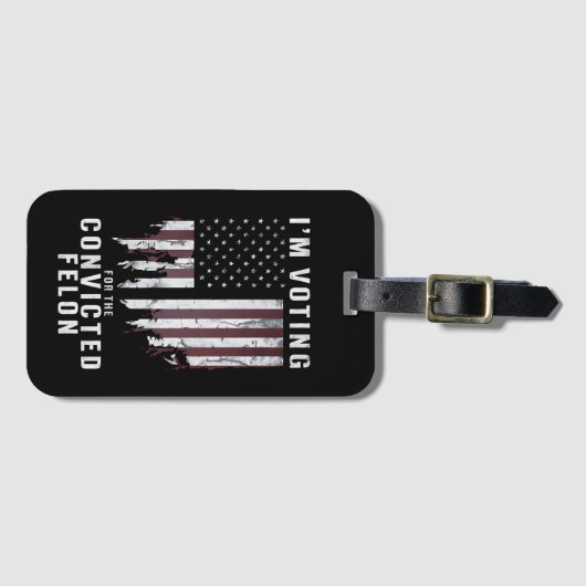Étiquette À Bagage Je vote pour le condamné Felon Pro Trump 2024 (Devant Horizontal)