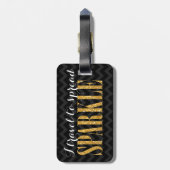 Étiquette À Bagage Je voyage au noir Chevron d'étincelle de diffusion (Dos Vertical)