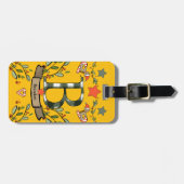 Étiquette À Bagage Je voyage pour Noël monogramme "B" avec nom (Devant horizontal)