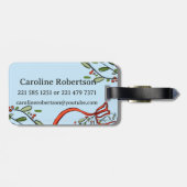 Étiquette À Bagage Je voyage pour Noël monogramme "C" avec nom (Dos horizontal)