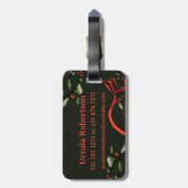 Étiquette À Bagage Je voyage pour Noël monogramme "U" avec le nom (Dos Vertical)