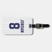 Étiquette À Bagage Jersey de baseball avec numéro (Devant horizontal)