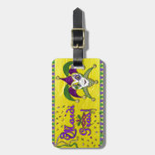 Étiquette À Bagage Jester Mask Mardi Gras Arlequin (Devant Vertical)