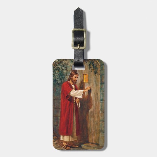 Étiquette À Bagage Jésus frappe sur la porte (Devant Vertical)