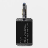 Étiquette À Bagage Jet Setter Voyageur Silver Parties scintillant Voy (Dos Vertical)