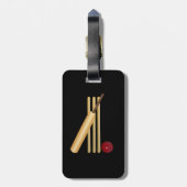Étiquette À Bagage Jeu de cricket, texte personnalisable (Dos Vertical)