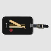 Étiquette À Bagage Jeu de cricket, texte personnalisable Balise de ba (Devant Horizontal)