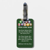 Étiquette À Bagage Jeu de piscine des boules de billard de support de (Dos Vertical)