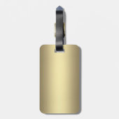 Étiquette À Bagage Jeu de tambour monogramme or (Dos Vertical)
