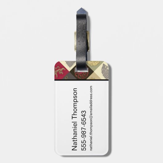 Étiquette À Bagage Jeu de Trones Motif sigil (Dos Vertical)