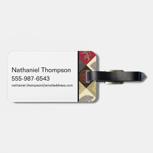 Étiquette À Bagage Jeu de Trones Motif sigil (Dos horizontal)