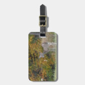 Étiquette À Bagage Jeune bambin cerf aux arbres à automne. (Devant Vertical)