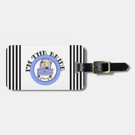 Étiquette À Bagage Jeune mariée de voiture de mariage (Devant horizontal)