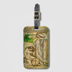Étiquette À Bagage Jeunes Filles Musiciennes Art Nouveau Illustration