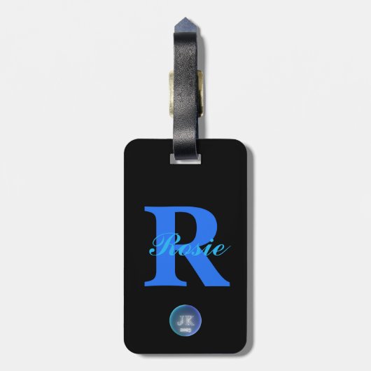 Étiquette À Bagage JK 2023 Balise de bagage Monogramme double face (Dos Vertical)