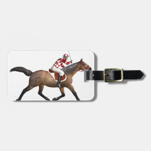 Étiquette À Bagage Jockey et cheval de course de chevaux