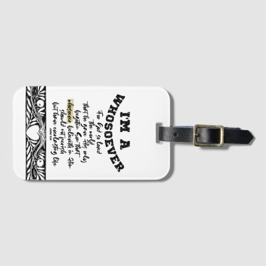 Étiquette À Bagage John 3.16 Quiconque (Devant Horizontal)