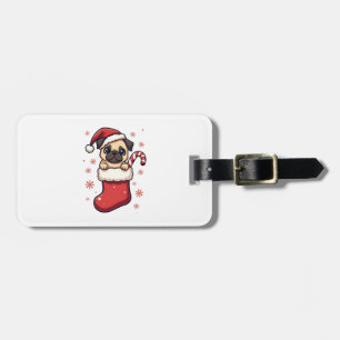 Étiquette À Bagage Joie de Santa Pug