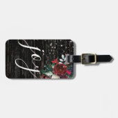 Étiquette À Bagage Joie moderne Noël Floral (Devant horizontal)