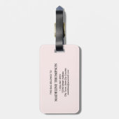 Étiquette À Bagage Joli arc-en-ciel Script Monogramme Boho rose (Dos Vertical)