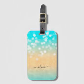 Étiquette À Bagage Joli Beach Bokeh (Devant Vertical)