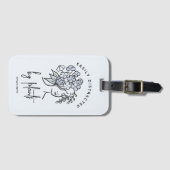 Étiquette À Bagage Joli bleu Plante floral distrait jardiner mignon (Devant Horizontal)