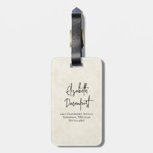 Étiquette À Bagage Joli Cerf Aquarellé Posé En Bas Boho (Dos Vertical)