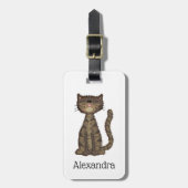 Étiquette À Bagage Joli chat Kitty Personnalisé (Devant Vertical)