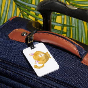 Étiquette À Bagage Joli chat roux rond tigré