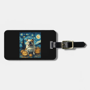 Étiquette À Bagage Joli chien bouledogue anglais Halloween Jack O Lan