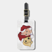 Étiquette À Bagage Joli Christmas Labrador Puppy et Orange Tabby (Devant Vertical)