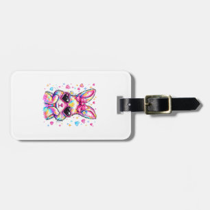 Étiquette À Bagage Joli Coquette Tie Dye Lapin Pâques Femme Gi