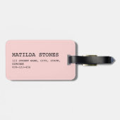 Étiquette À Bagage Joli couleur rose de Noël rétro (Dos horizontal)