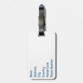 Étiquette À Bagage Joli dauphin bleu (Dos Vertical)