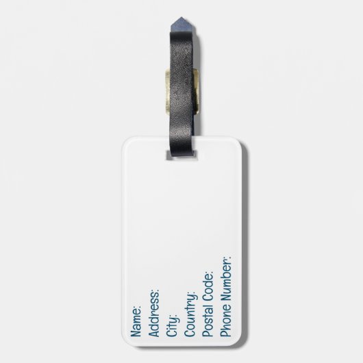 Étiquette À Bagage Joli dauphin bleu (Dos Vertical)