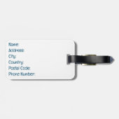 Étiquette À Bagage Joli dauphin bleu (Dos horizontal)