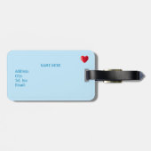 Étiquette À Bagage Joli elfe de Noël & Coeur (Dos horizontal)