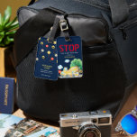 Étiquette À Bagage Joli enfant de construction STOP<br><div class="desc">Cute Watercolor Thème de construction Kids Lugguage tag. Design dispose du texte - STOP,  ce n'est pas votre sac. Il appartient à : (ADD NAME)</div>