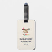 Étiquette À Bagage Joli fentes Brown accrochées à l'envers (Dos Vertical)