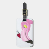 Étiquette À Bagage Joli Flamant rose rose (Devant Vertical)