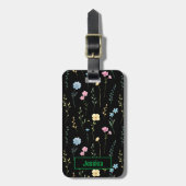Étiquette À Bagage Joli floral (Devant Vertical)