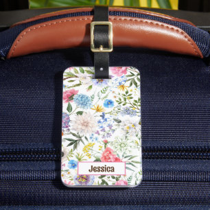 Étiquette À Bagage Joli floral