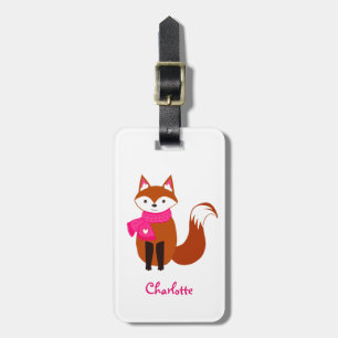 Étiquette À Bagage Joli Fox Noël Enfants