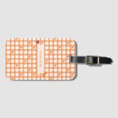 Étiquette À Bagage Joli Gingham Orange (Devant Horizontal)