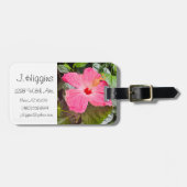 Étiquette À Bagage Joli Hibiscus rose (Devant horizontal)