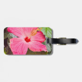 Étiquette À Bagage Joli Hibiscus rose (Dos horizontal)