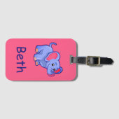 Étiquette À Bagage Joli monogramme avec conception de nom pour enfant (Devant Horizontal)