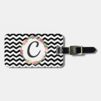 Joli Monogramme Floral Blanc Chevron