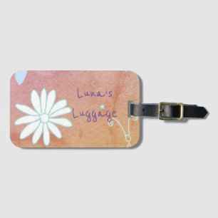 Étiquette À Bagage Joli Motif de fleurs