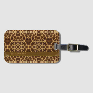 Étiquette À Bagage Joli motif de girafe féminine Imprimé animal & Sti